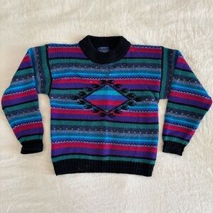 Vintage Woolrich 100% Wool Colorful Striped Ski Sweater Women’s Small